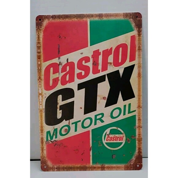 Tin Sign-Castrol GTX Motor Oil- Reproduction- Retro- Vintage Style - Picture 1 of 4
